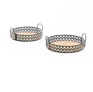 Plateau de service rectangulaire avec poignée en métal en bois de grande taille pour restaurant plateau de service de nourriture et de boissons personnalisé fait à la main - Product Image 2