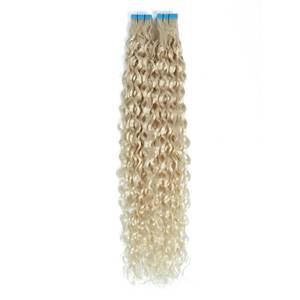 Extensions de cheveux bouclés à la kératine 3B # Cheveux humains Remy 60A Cool Platinum Blonde 20 pouces - Product Image 1