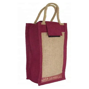 Bolsa de yute de diseño informal de tamaño personalizado, novedad en bolsa de yute, cierre abierto de última calidad Unisex, decoración bordada de Color sólido - Product Image 1