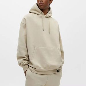 Sweat-shirts personnalisés avec logo brodé en relief pour hommes, haute qualité, grammage lourd, 100% coton molletonné, unisexe, design tendance, coupe ample, avec poche - Product Image 2