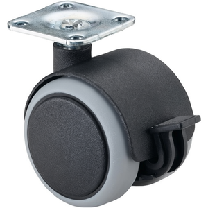 Rueda de Plástico de 40 mm con Freno, Capacidad de Carga de 30 kg, Placa de Montaje para Muebles - Product Image 3
