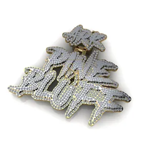 Design unico vendita di gioielli di moda 925 in argento Sterling DEF Color VVS 14.55 CTS Bluff uomo Moissanite ciondolo con diamanti