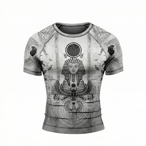 Rashguard de compression à manches courtes pour homme avec tissu respirant à séchage rapide et écologique pour adultes BJJ MMA Entraînement Gym Fitness - Product Image 1