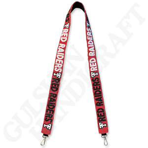 Correa de monedero con cuentas temáticas de Texas Tech, correa de hombro con cuentas Rojas Raiders, correa de hombro con cuentas negras y rojas para bolsos, correa de repuesto de algodón cruzado - Product Image 1