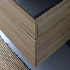 Mueble de Baño de Roble con Encimera de Madera Antracita para Conjuntos de Lavabo de Sobremesa en Shanghái - Product Image 4