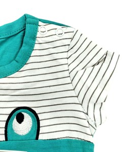 Precio al por mayor, ropa de verano de punto para bebés recién nacidos, cuello redondo, manga corta, estampado de dibujos animados, mameluco para niños - Product Image 5