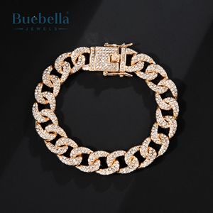 12mm 18K Gold 925 Sterling Silver VVS Moissanite Diamond Iced Curb <b>Bracelet</b> for <b>Men</b> <b>Men's</b> Moissanite <b>Bracelets</b> & Bangles" - Product Image 1