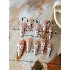 Faux ongles à presser Ivory Whisper Bloom - Product Image 4