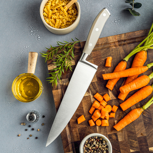 Venta al por mayor Premium Ultra Sharp Chef Knife Alemán de grado superior de alto carbono de acero inoxidable de cocina Chef Knife con mango de madera Pakka - Product Image 6