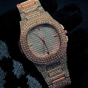 Montre automatique unisexe de luxe certifiée GIA 2024, boîtier en acier inoxydable, or blanc, titane, clarté VVS, caoutchouc, résistante à l'eau - Product Image 1