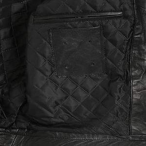 2024 New Design Shinny Black <b>Slim</b> <b>Fitting</b> Cow Hide Leather <b>Jacket</b> with Zipper on Both Sides for Winter - Product Image 2