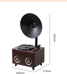 <span class=keywords><strong>Lecteur</strong></span> <span class=keywords><strong>CD</strong></span> gramophone de <span class=keywords><strong>style</strong></span> rétro en bois pour cinéma maison avec haut-parleur Bluetooth et télécommande pour lecteurs VCD - Product Image 3