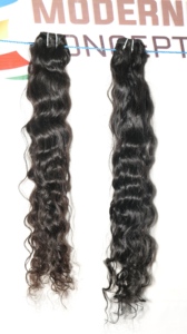 Extensions de cheveux humains du temple indien vierge brut 100% ondulés Style naturel cuticule alignée faisceaux Styles de corps droits couleur noire - Product Image 5