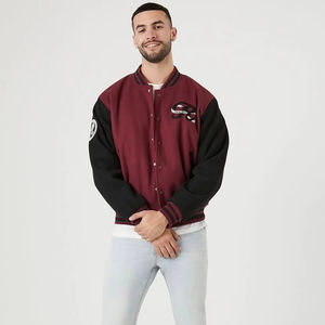 2024 meilleure veste universitaire en chenille en laine unisexe personnalisée OEM vente en gros haut bouton fermeture 4XL à capuche Lettermen toile décontractée - Product Image 5