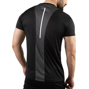 Chemises ajustées slim d'entraînement décontracté de sports musculaires hip hop à séchage rapide de conception sur mesure en gros - Product Image 3