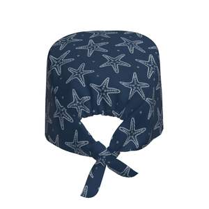 Chapeaux de gommage en coton pour femmes Section élastique absorbant la sueur Toilettage pour animaux de compagnie Chapeaux de travail d'allaitement Chapeau de gommage imprimé de fleurs de laboratoire Vente en gros - Product Image 2