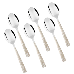 Juego de cubiertos con diseño de mango antiguo de diseño de tendencia, juego de cubiertos con diseño de cubiertos de color, juego de cubiertos con espejo, acero - Product Image 5