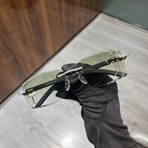 Classic Green <b>Shades</b> Moissanite Diamond LensesStudded Bling Iced Out Hip Hop Fancy <b>Sunglasses</b> Perfect for Any Occasion For Mens - Product Image 3