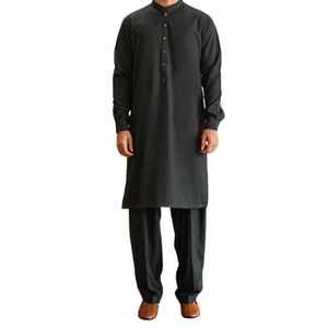 Conjuntos de Shalwar Kameez de Diseñador, Transpirables y Cosidos, Kurta Larga de Longitud Regular, Pantalones Salwar para Hombre, Talla Grande, para Toda Temporada - Product Image 1
