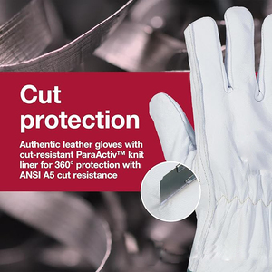 Guantes de piel de cabra genuina Guantes de moda sin forro con características antiestáticas de resistencia al calor de uso general - Product Image 2