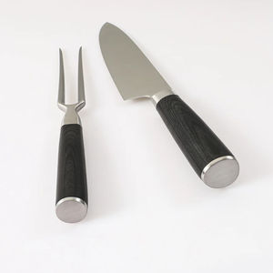 Juego de Cuchillo y Tenedor de Chef de Acero Inoxidable con Mango de Madera, Cuchillos de Cocina - Product Image 2