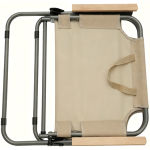 Chaise de <span class=keywords><strong>camping</strong></span> pliable robuste en Oxford 600D <span class=keywords><strong>avec</strong></span> accoudoirs en bois de hêtre, chaise d'extérieur portable pour pique-nique, pêche, voyage - Product Image 2