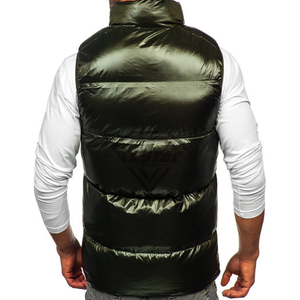 Gilet matelassé pour homme de qualité supérieure, logo personnalisé, hiver, chaud, léger, sans manches, fabricant OEM, nylon, polyester, gilet matelassé pour homme - Product Image 2