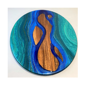 Design de luxe en bois et résine Lazy Susan meilleur produit de designer avec logo personnalisé de qualité supérieure en bois et résine Susan - Product Image 6