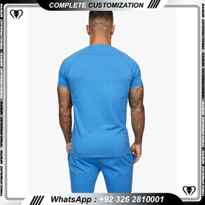 Ensemble décontracté d'été pour hommes-Couleur unie-T-shirt à manches courtes-Shorts Streetwear-Ensemble 2 pièces - Product Image 3