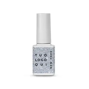 Professional Salon Label 10ml UV Gel Nail Polish in Glitter Raimbow NY for Painting Fingers Made in Italy with LED Light Source