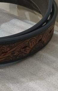 Ceinture en cuir cloutée à motifs floraux, design western unisexe haut de gamme, boucles en acier inoxydable durables, fabricants à succès - Product Image 2