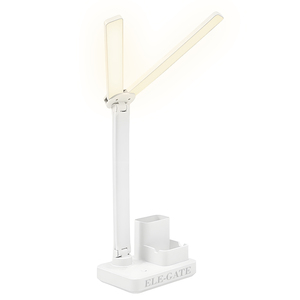 Lampada da Scrivania LED a Doppia Testa Stile Industriale, 3 Modalità di Illuminazione, Controllo Touch, Paralumi Bianchi e Neri in Metallo per Hotel e Camera da Letto, Alimentazione AC/DC/Batteria - Product Image 3