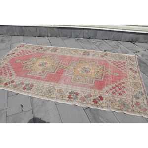 พรมขนาด 4.4x8.5 ฟุต, พรมวินเทจตุรกี, พรมสีแดงขาวล้วน - Product Image 4