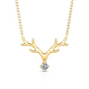 สร้อยคอเงินแท้ประดับเซอร์คอนทรงกลมรูปเขากวางเจลิยา - Product Image 1