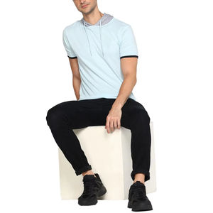 T-shirt à capuche en coton polaire pour hommes, respirant, écologique, léger, décontracté, vêtements de sport, mode élégante, vente en gros sur mesure pour l'hiver - Product Image 2