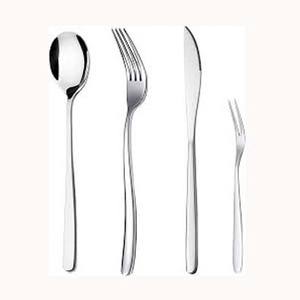 Nuevo personalizar plata níquel cubiertos elegante acero inoxidable con plano largo Delgado elegante mango cubiertos juego de cubiertos - Product Image 1