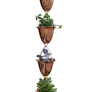 Chaîne de pluie en métal en forme de fleur de lys de couleur noire pour gouttière suspendue, décoration de jardin et d'extérieur - Product Image 4