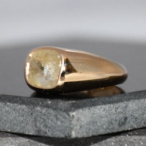 Anillo de Piedra Preciosa con Engaste Minimalista Hecho a Mano en Oro Rosa, Piedra Natural, Elegante para Hombre, Regalo de Aniversario de Bodas o Fiesta - Product Image 6