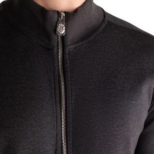 Ropa deportiva de invierno de alta calidad de 2 piezas para hombre, trajes transpirables con cremallera para correr, cuello con capucha, patrón sólido, Etiqueta Privada - Product Image 3