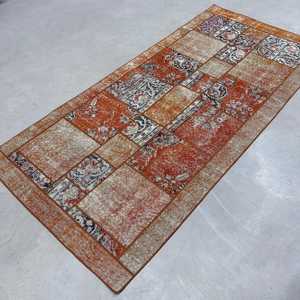 Alfombra Vintage de 3.6x7.6 pies, Alfombra Turca, Alfombra Marroquí de Lana Naranja - Product Image 2