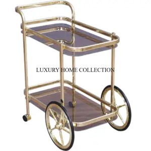 Durable and Elegant Design Metal 2 Tier Serving <b>Trolley</b> with Robust Construction for Long-lasting Performance - Product Image 2