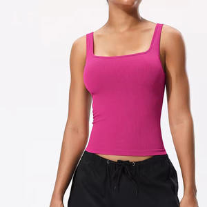 Camiseta sin Mangas de Algodón Elástico para Mujer, Venta al por Mayor, Hombros Anchos, Suave, Transpirable, Cómoda, Chaleco Deportivo - Product Image 2