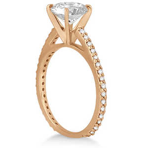 Anillo de Compromiso de Oro Rosa de 14k con Diamantes Eternity Pequeños de 0.55ct - Product Image 1