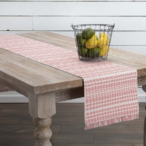 Custom Made Black Red Lattice 100% Organic Cotton Linen Embroidered Wedding Party <b>Dining</b> Attractive <b>Table</b> <b>Runners</b> for Decoration - Product Image 4