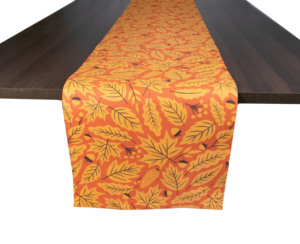 Chemin de table moderne tissé avec feuilles d'érable et noisetier d'automne pour l'intérieur et l'extérieur de 14x108 pouces pour les fêtes, la cuisine et les repas de Thanksgiving - Product Image 1