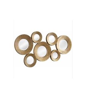 Miroir mural de mariage élégant et moderne en laiton éclairé, fait à la main, plaqué or, durable et écologique pour la décoration de la maison - Product Image 3