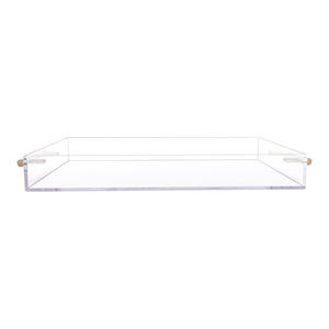 Plateau de service en acrylique transparent Poignées modernes légères durables Plateau écologique pour servir des collations à boissons - Product Image 4