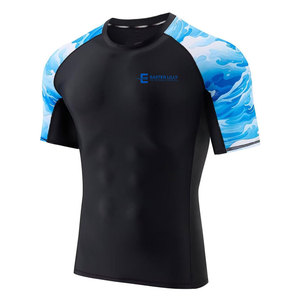 Rashguard de BJJ personalizado con tu propio logo para hombre, de secado rápido y manga corta, para adultos. - Product Image 1