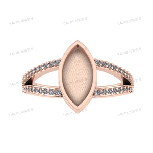 Solide 925 Sterling Silver 6x12mm Marquise Forme Blanc Lunette CZ Cocktail Anneau Cendres Résine Souvenir Lait Maternel DIY Bijoux Or - Product Image 5