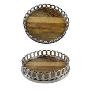 Plateau de décoration de table basse en bois luxueux nordique pour la décoration de la maison, plateaux de service pour la décoration de mariage au meilleur prix - Product Image 1